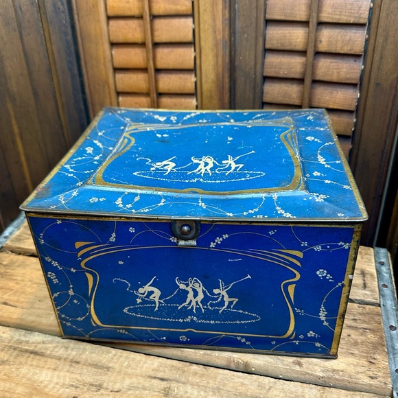 Rare Vintage Globe Soap Tin Dancing Nymphs Decorative Collectible Storage Box